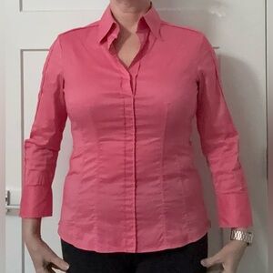 Hugo Boss Pink & White Button-Up Shirt